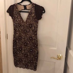 Chocolate brown mini dress